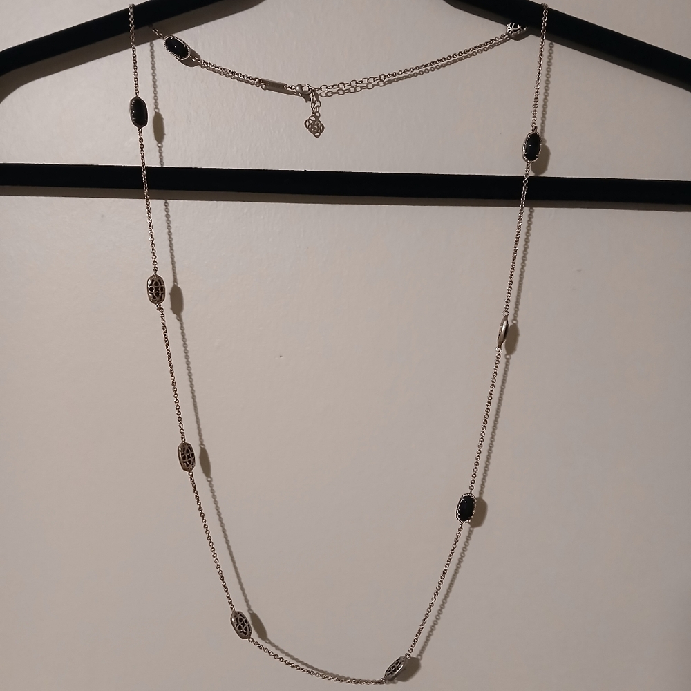 Kendra Scott "Kellie" Necklace with Silver And Black Accents